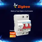 Умный автоматический выключатель Tuya Zigbee3.0 1-4P, дистанционное управление, 220 В380 В, интерьерный выключатель воздуха