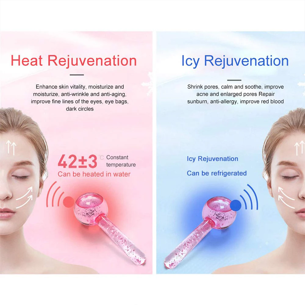 Facial Ice Globe Rollers Cool Globes for Treatment Massage Redness Soothing Cooling Roller Beauty | Красота и здоровье