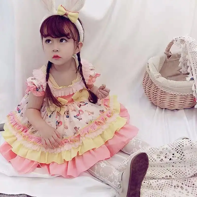3 предмета летнее пасхальное платье для маленьких девочек винтажное с желтым