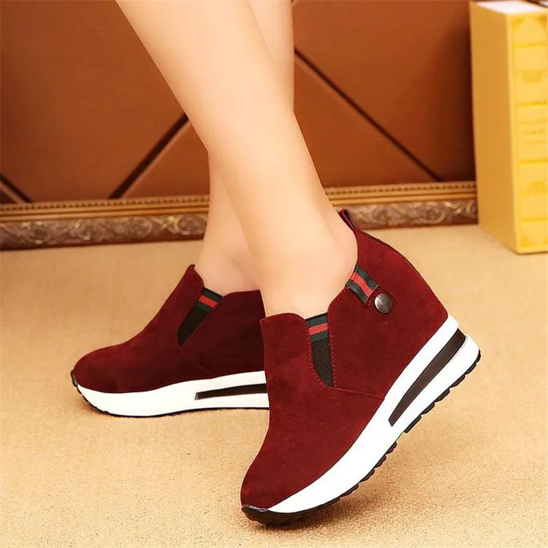 

Hot Flock New High Heel Lady Casual black/ 3CM Women Sneakers Leisure Platform Shoes Breathable Height Increasing Shoes 852