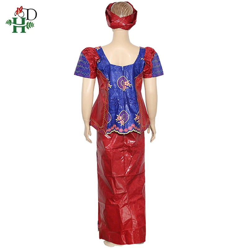 Женский костюм с юбкой H & D Dashiki Bazin комплект в африканском стиле футболка коротким