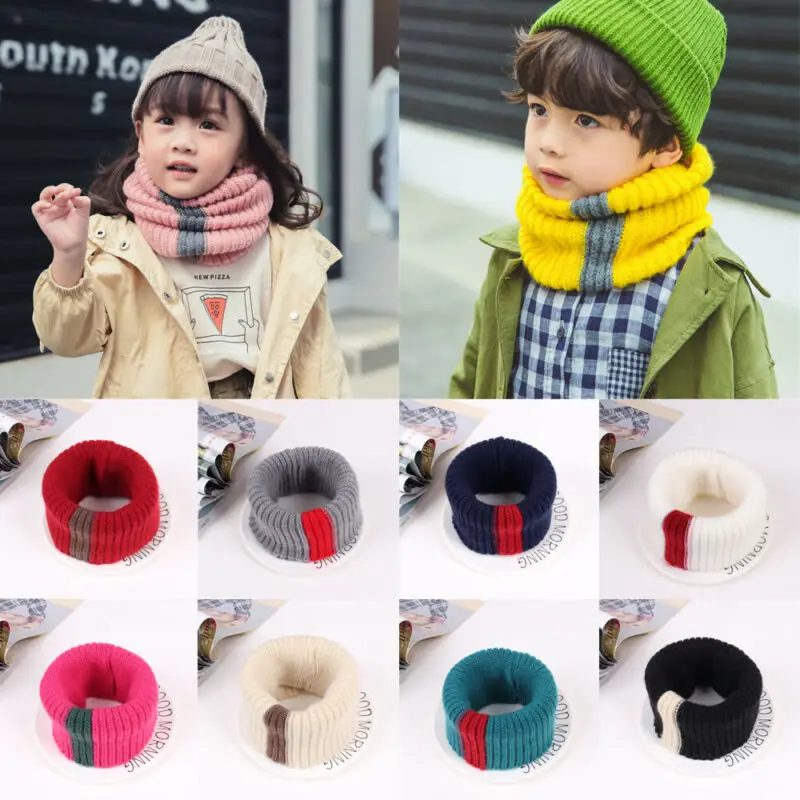 Брендовый вязаный шарф для девочек плотный теплый зимний с флисовой подкладкой