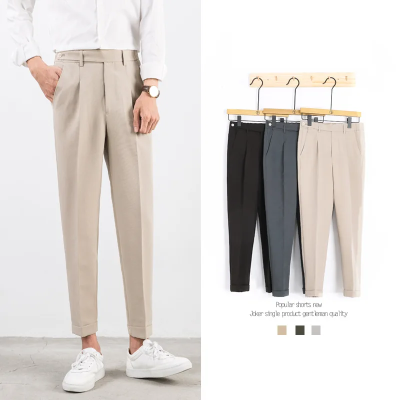 Zogaa Весна Осень Мужчины Платье Брюки для бизнес на каждый день Slim Fit лодыжки длина