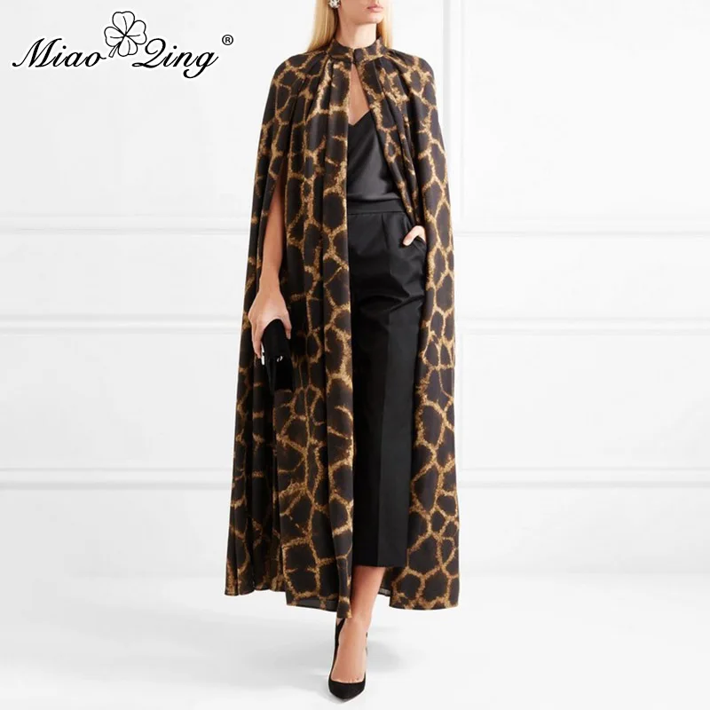 Женский кардиган MIAOQING пальто с круглым вырезом и рукавом накидкой макси накидка