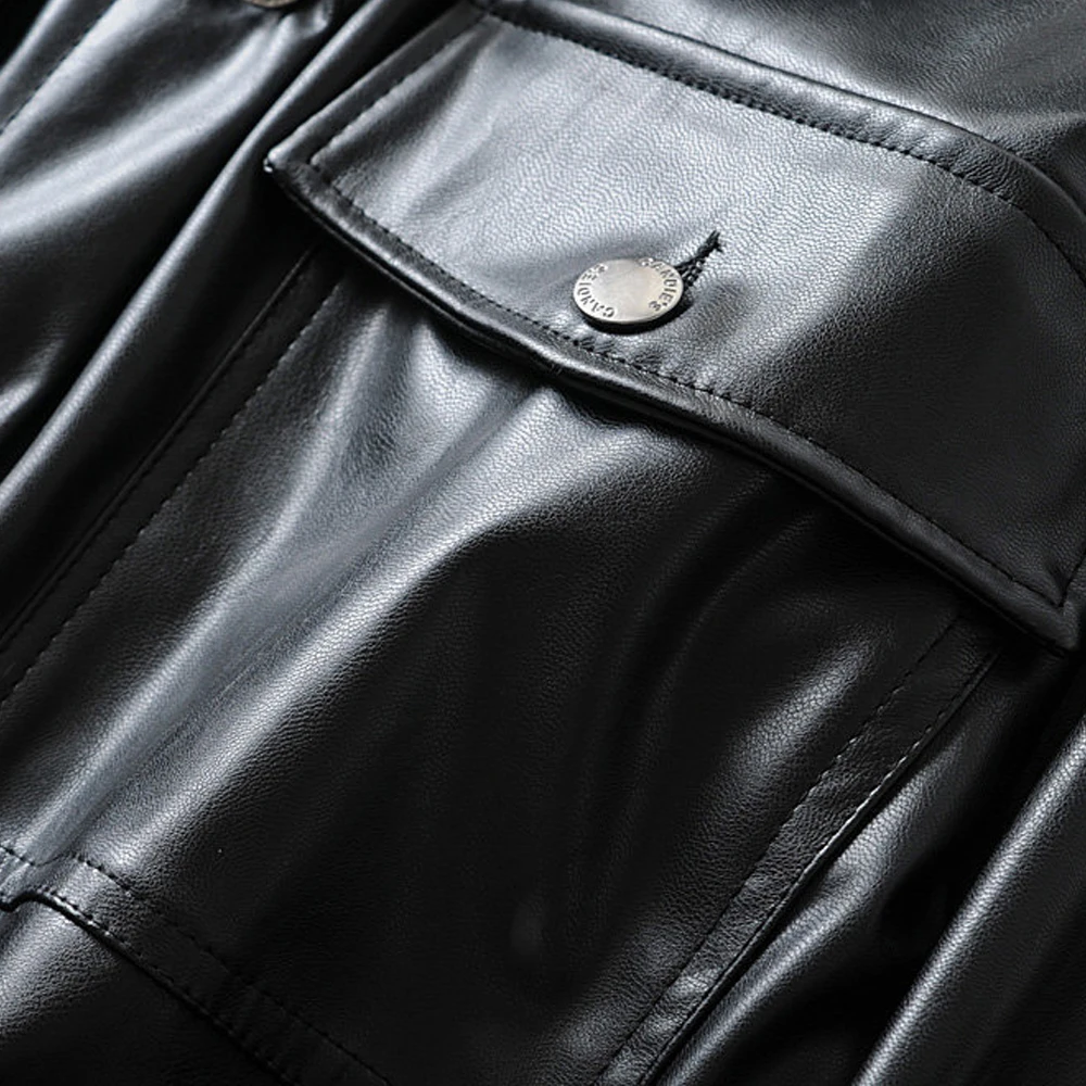 Осень 2020 свободная куртка из искусственной кожи женские повседневные пальто