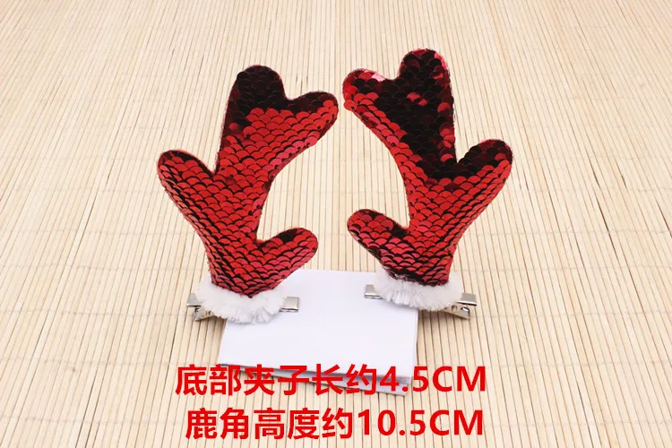 2 шт./компл. Рождественский орнамент Заколки для волос для девочек, Рождественская шапка, обруч на голову с рогами повязка на голову, повязка на голову, Новогодние аксессуары для волос