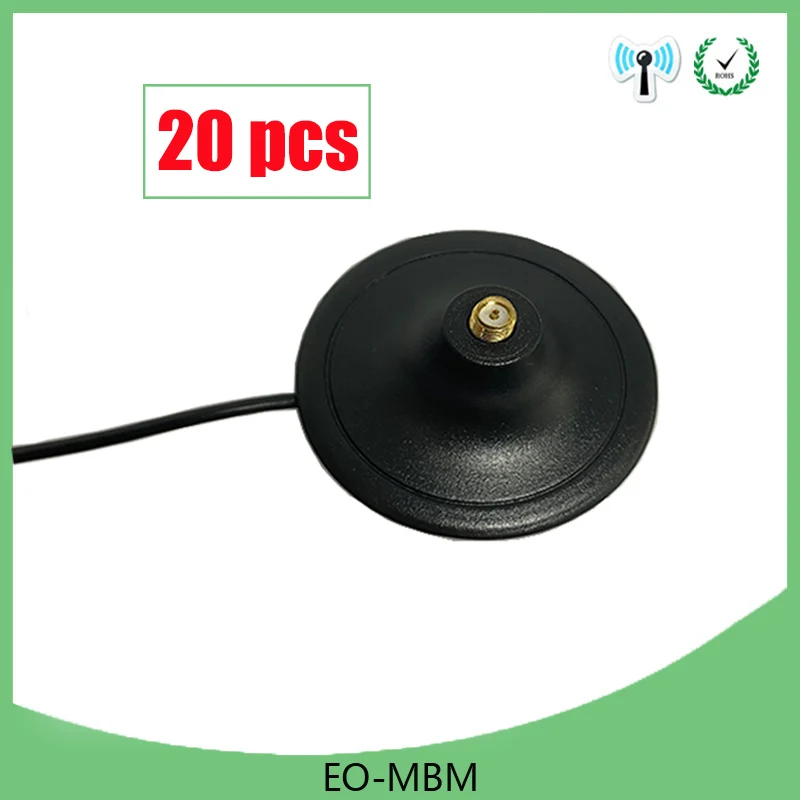 20pcs Antena wifi Extension RP-SMA Male to Female Antenna with 3M Cable Magnetic Base for Router Wireless Network Card