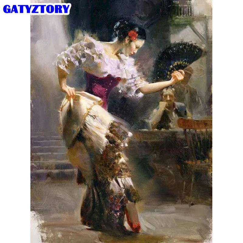 

GATYZTORY Paint By Number Canvas Painting Kits Portrait DIY Unframe Coloring By Numbers Art Women Handpainted Unique Gift