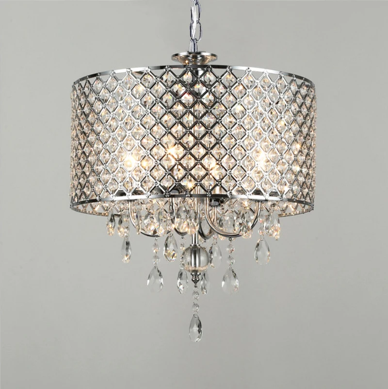 Современный Круглый купол 40 см хрустальное украшение из бисера хромированная