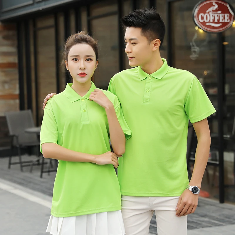 

Tennis shirt team dress men's and women's Polo Shirt business short sleeve logo polo shirt overalls