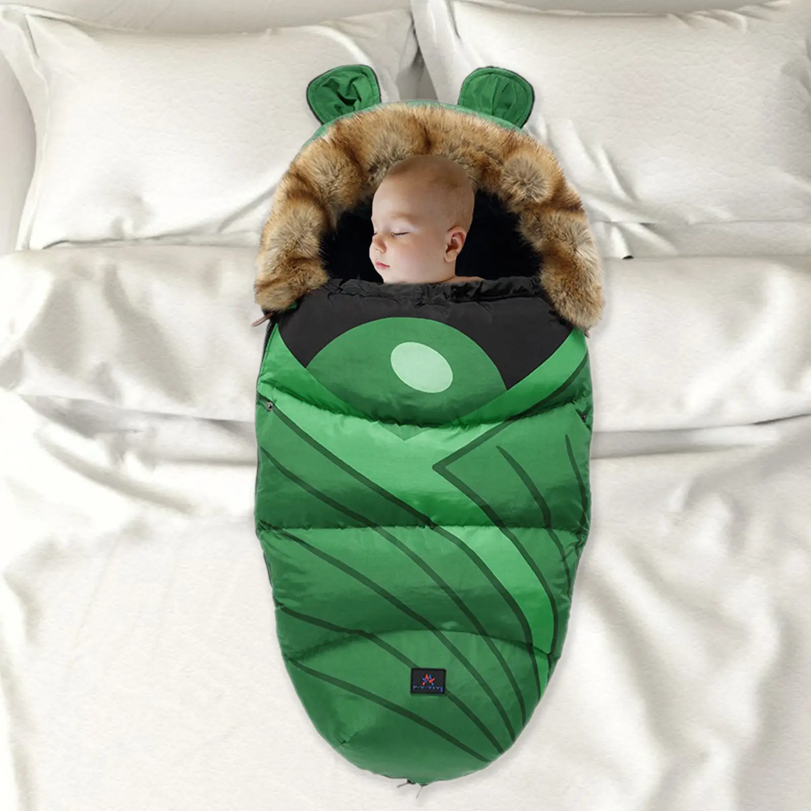 Зимний детский спальный мешок двухсторонняя молния удобный дышащий Женский для