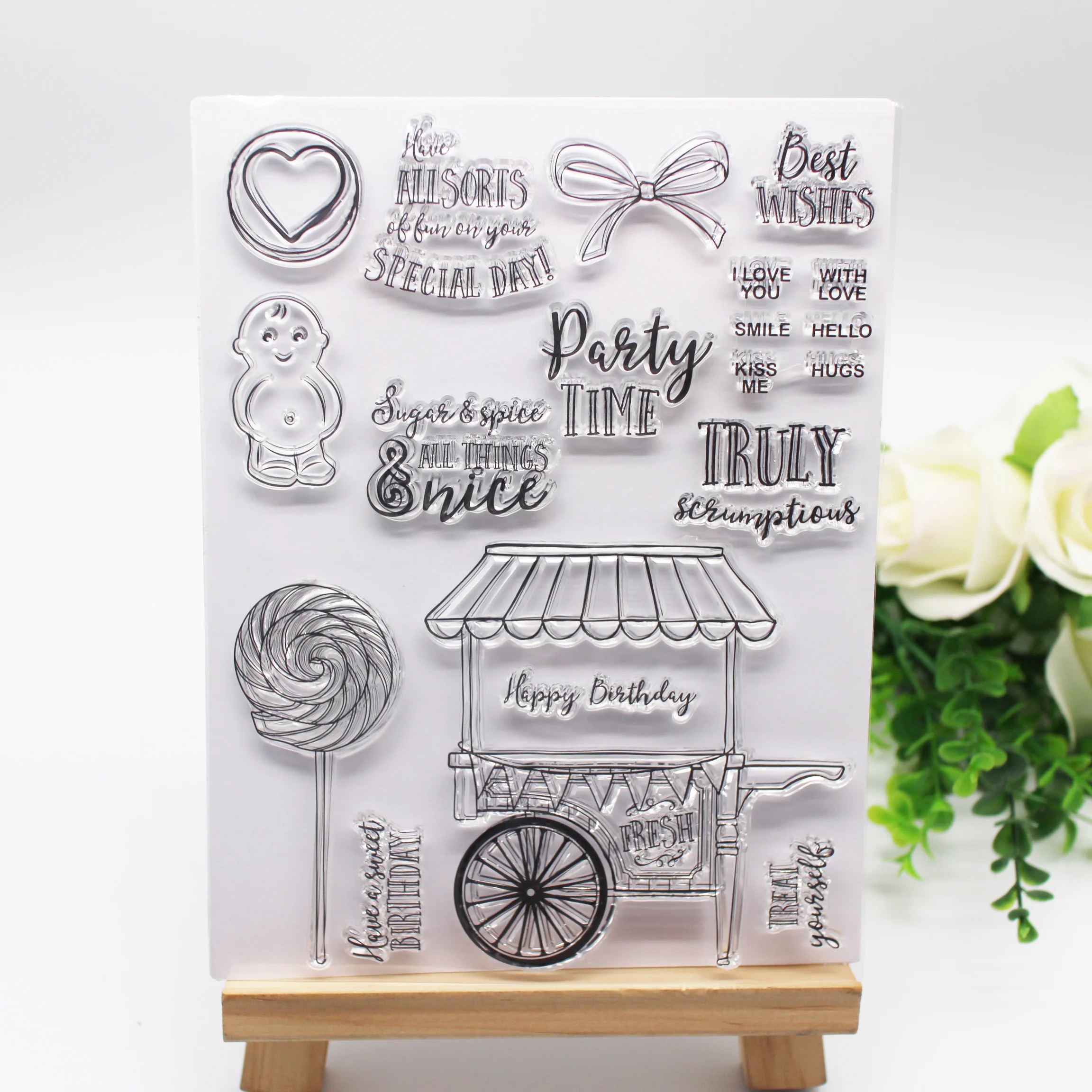 20 шт. прозрачные штампы Силиконовая печать для сделай сам карточка скрапбукинга