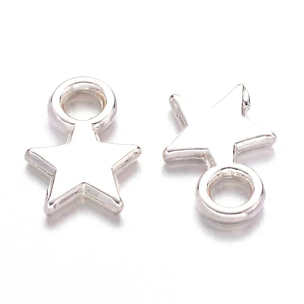 

100pcs Five-pointed Star Pendant Small Pendant Retro Tibetan Silver Alloy Accessories Handmade Diy Exquisite Jewelry Accessories