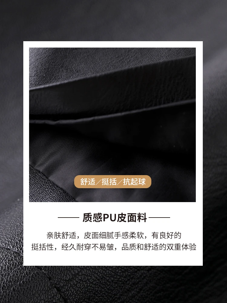 

High-waisted leather shorts for women's 2020 autumn/winter new winter loose women plus size shorts black shorts Casual Solid