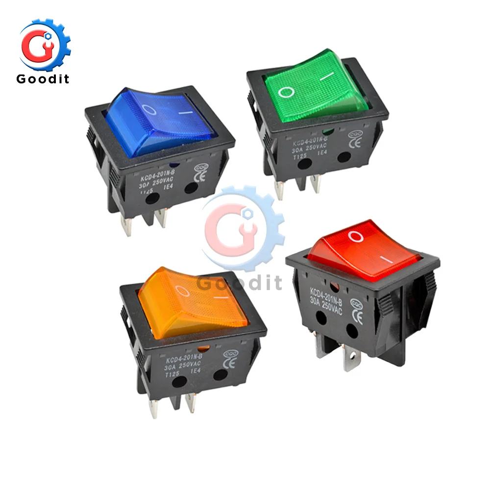 4 контактный клавишный выключатель 2 позиционный светильник вкл./выкл. 30 а/250 в