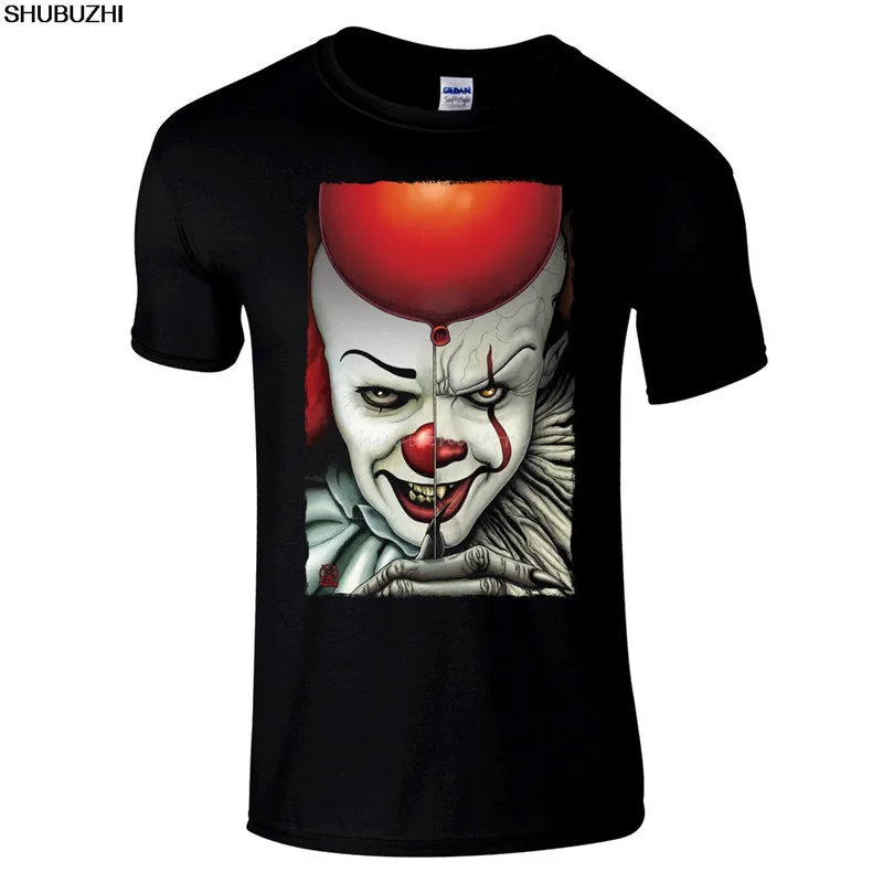 Pennywise премиум черная классическая футболка с изображением ужасов, футболка с изображением героев мультфильмов, футболка для мужчин, унисекс, новинка, shubuzhi, sbz4509