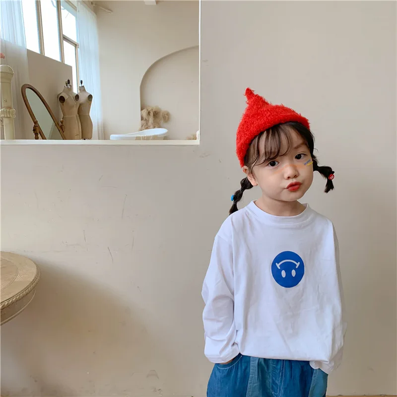 

Spring autumn children cartoon printing loose T shirts boys and girls cotton all-match long sleeve Tops clothes