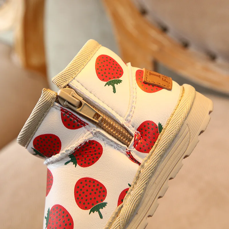 Новинка зимние сапоги для малышей Теплые ботильоны маленьких девочек детская