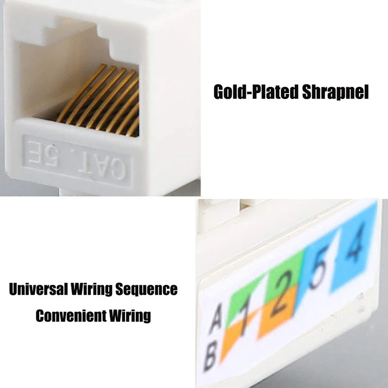 HOT-60 Pack Cat5E Cat6 RJ45 Keystone Jack Ethernet Punch-Down Network Coupler