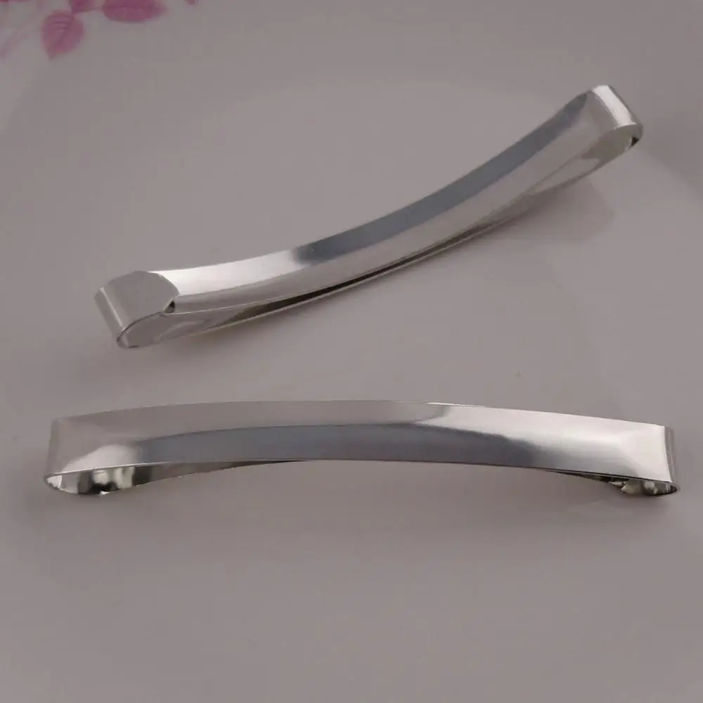 Простые металлические скользящие заколки для волос серебристые 8 мм * 0 см 20 шт.