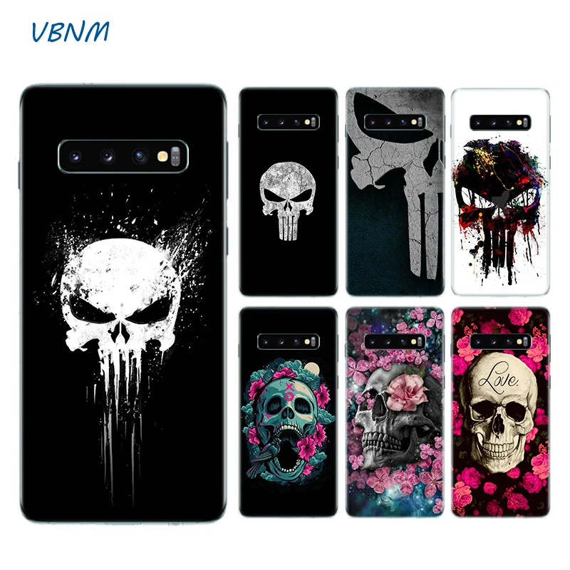 Модный стильный мягкий чехол из ТПУ с черепом для Samsung Galaxy S8 S9 J4 J6 A8 A6 Plus + J8 A7 A9 2018 Note