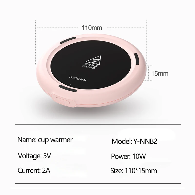 

zk30 Usb Portable Mug Warmer Hogar Tea Cup Warmer 5V Oficina Heating Coffee Taza Calienta Agua Office Accessori Smart Cup Heater