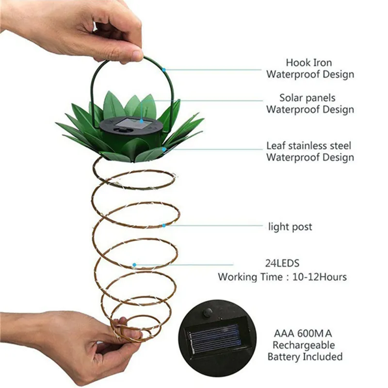 

Outdoor Solar Light Pineapple Shape Garden Hanging Solar Lamp for Family New Year Decor Waterproof Garden Light Led Fairy Lights