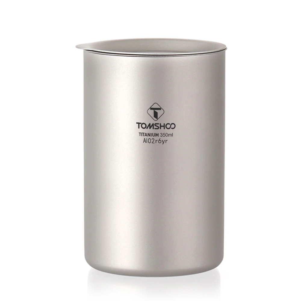 350ml Outdoor Camping Titanium Cup Double Layer Coffee Tea with Filter Cover Mug Set for Picnic Hiking Traveling | Спорт и