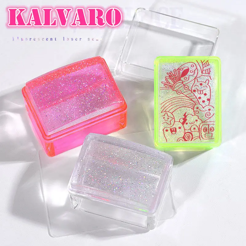Kalvaro 1 шт. Красная Зеленая прозрачная ручка прямоугольная штамповочная пластина для ногтей силиконовая Желейная головка со скребком инструмент для дизайна ногтей