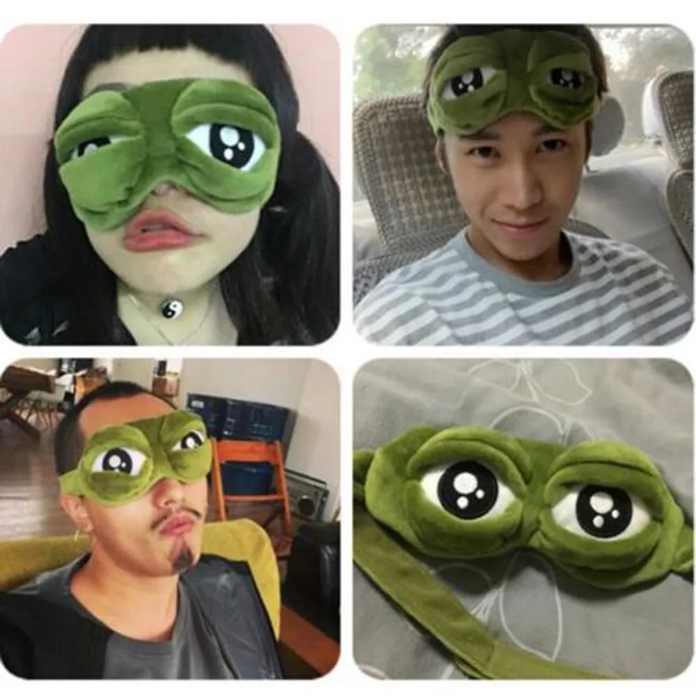 

3d Sad Frog Sleep Mask Rest Travel Relax Sleeping Aid Blindfold Cover Eye Patch Sleeping Mask Case Anime Cosplay Costumes