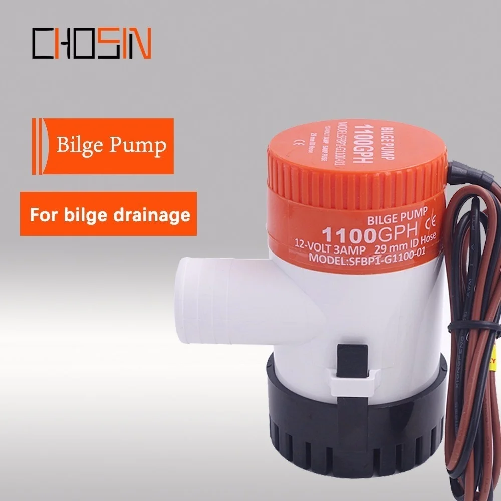 

Electric Bilge Pump 1100 750 500GPH 12V DC Submersible Water Pump Aquarium pump for RVs, Boats and Seaplanes