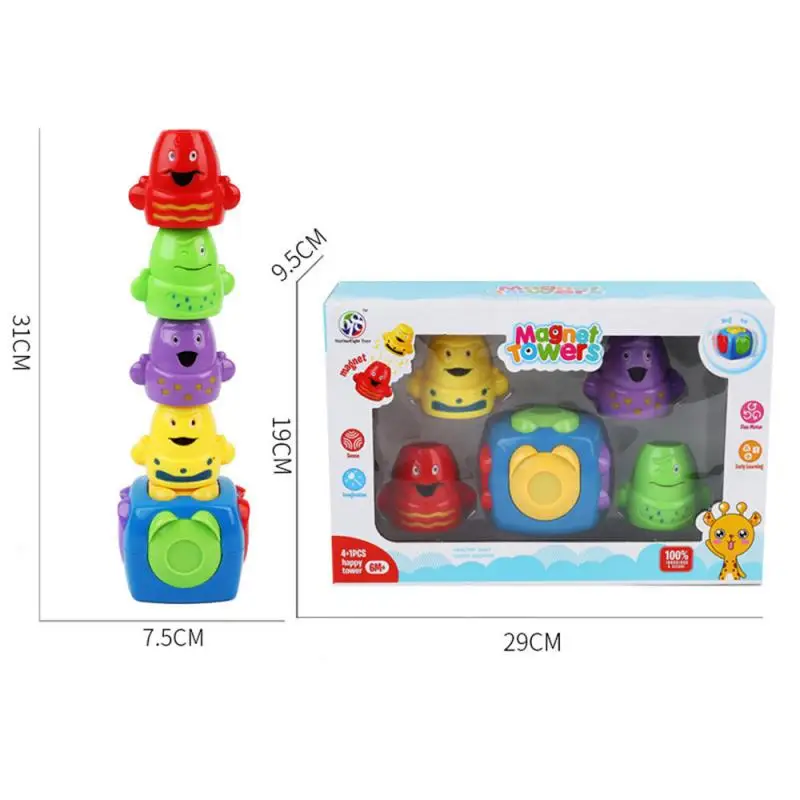 

New Safe Environmentally Stacking Cup Kids Learning Education Children's Toy Built-in Sound Bell Effect Toddler Baby Toys
