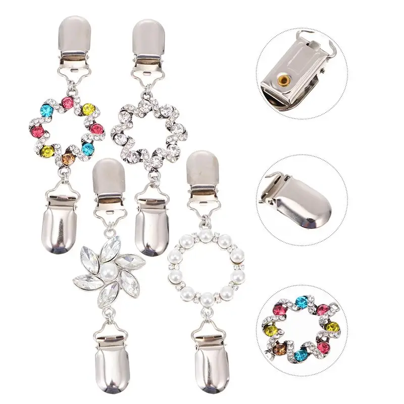 

4pcs Decorative Alloy Vintage Clothing Accessories Cardigan Clips Brooch Clips Scarf Buckles