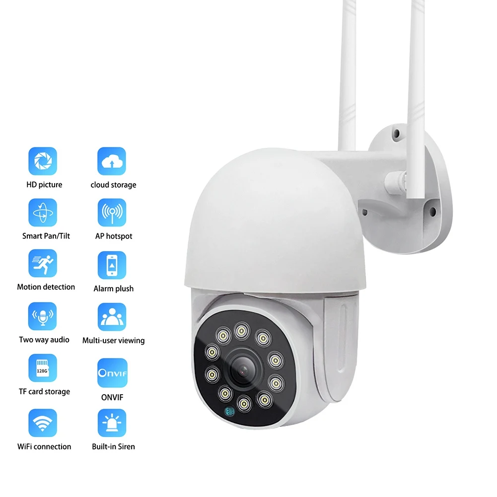

Wifi Camera Two-way Audio IP66 Waterproof AI Motion Detection Surveillance CCTV Dome Camera 1080P Security Camera