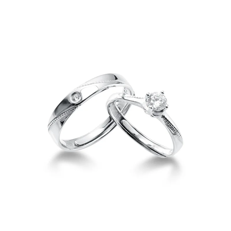 

Banru 100% 925 Sterling Silver Couple Rings Fashion Romantic Diamond Men and Women Wedding Engagement Ring Fine Jewelry