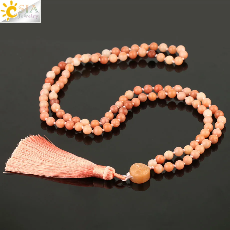 Женские круглые подвески с бусинами CSJA ожерелья зеленым авантюриновым розовым