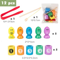montessori fishing toys sorting color matching wooden magnetic fishing clip game baby counting educational toys for children