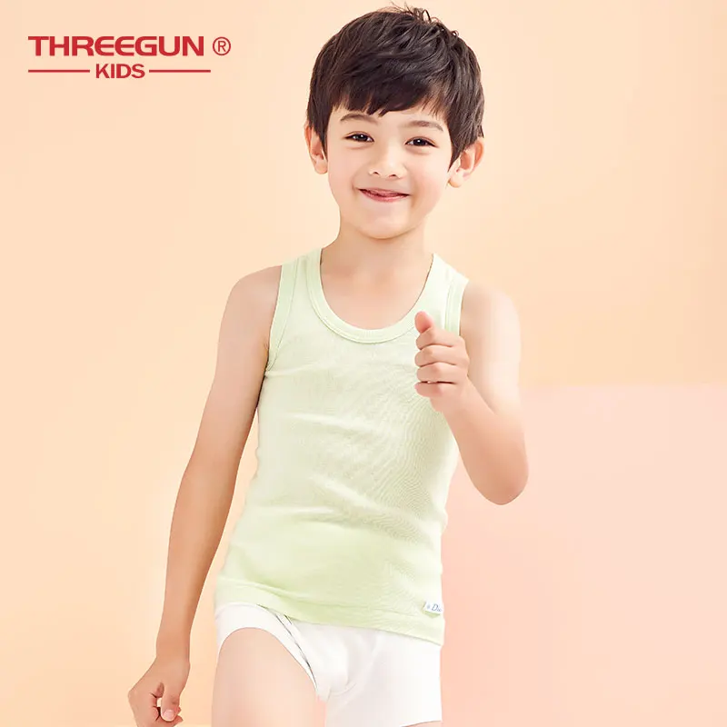 THREEGUN/Детские топы на бретелях для мальчиков детская повседневная майка с круглым
