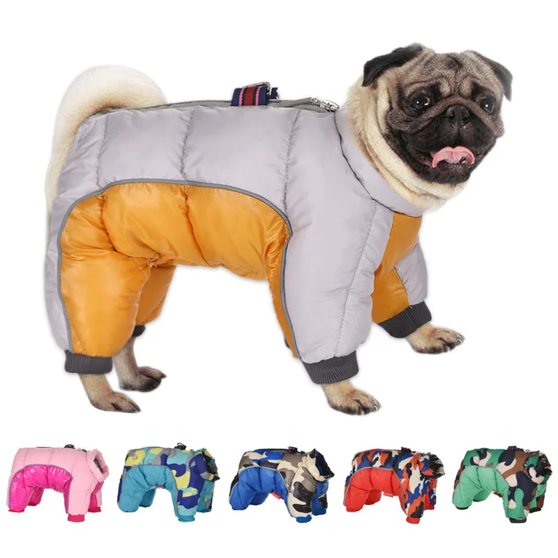 

Thicken Warm Dog Clothes For Dogs Winter Puppy Pet Dog Coat Jacket Waterproof Reflective Clothing For Dogs French Bulldog Pug