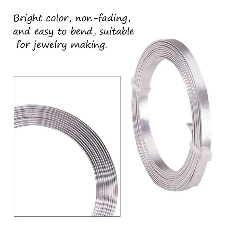 

5 Roll Flat Aluminum Wire Flexible Metal Wire Bezel Seting Jewelry Making