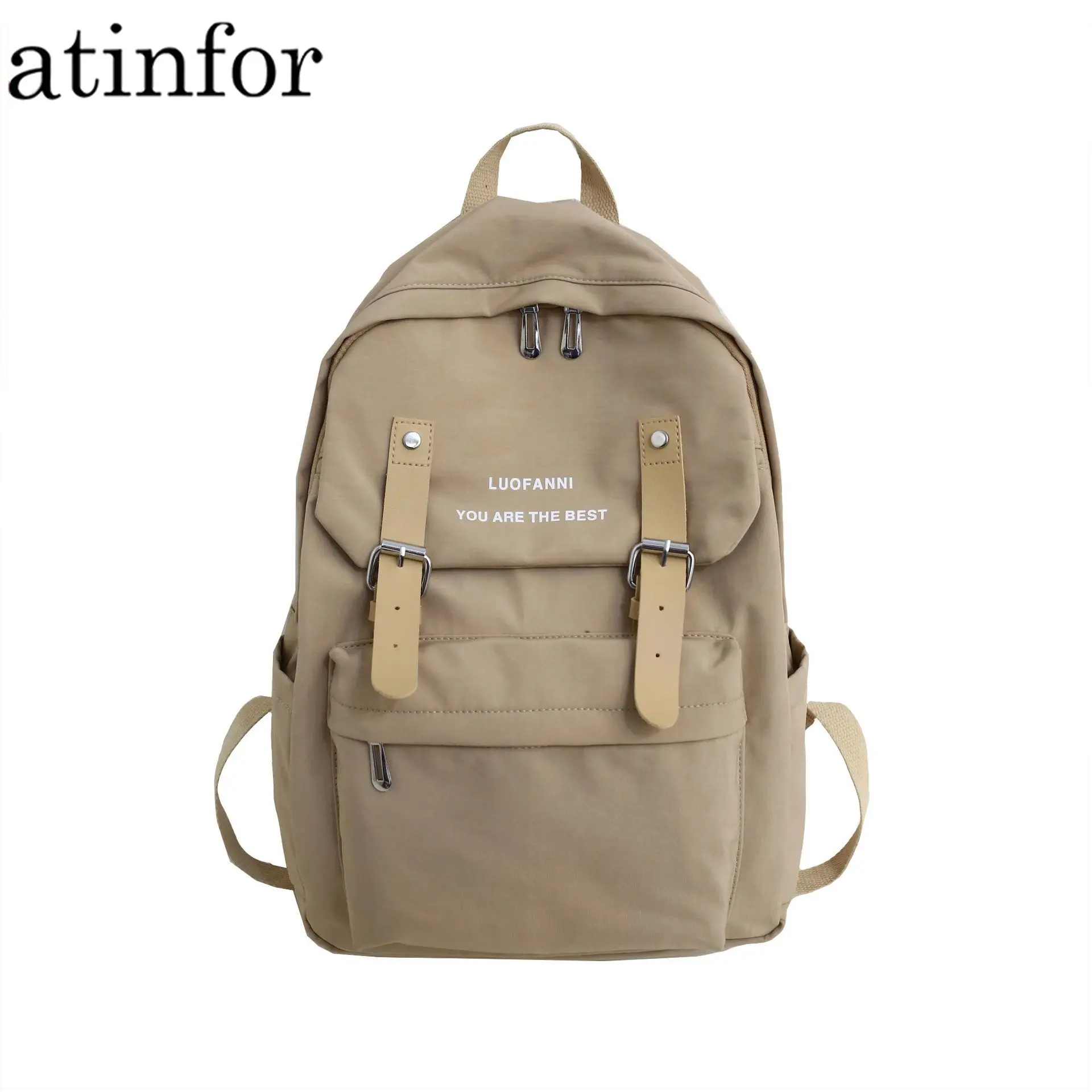 Бренд atinfor Женский нейлоновый рюкзак с защитой от кражи школьная сумка пряжкой