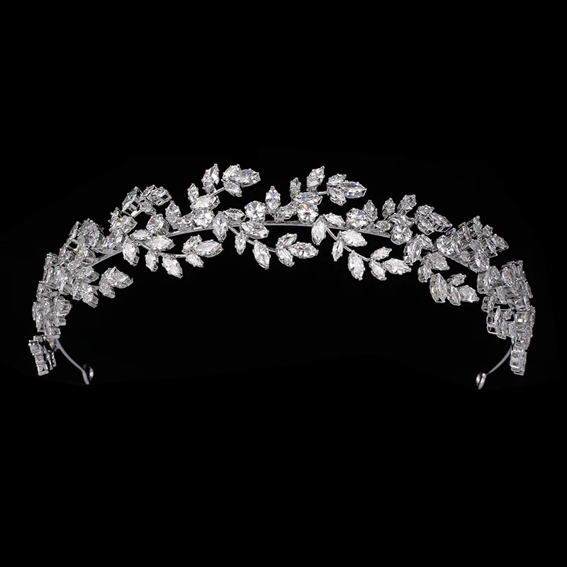 Headwear And Crown HADIYANA Simple Retro Jewelry Crown Bridal Wedding Hair Accessories Cubic Zirconia BC6130 Haarklem