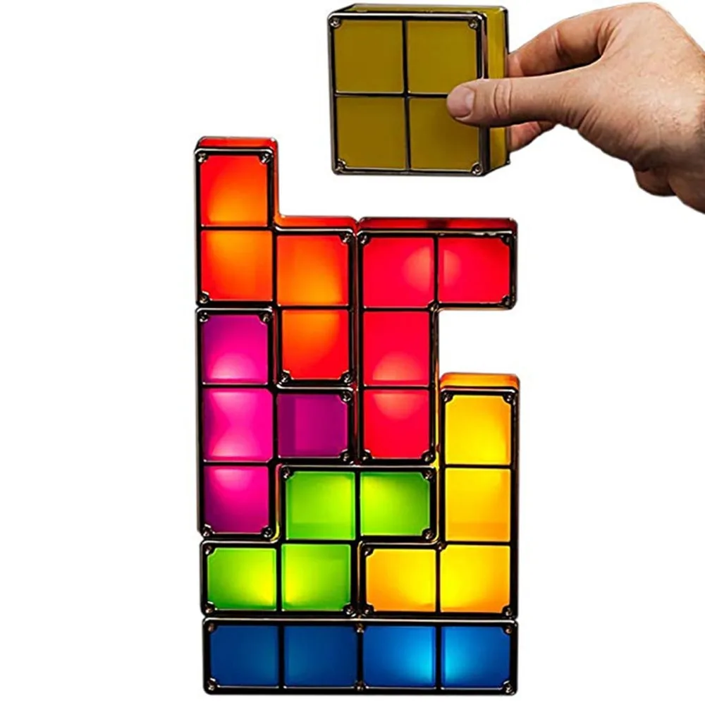 

Dropship Upgrade DIY Tetris Night Light Colorful Stackable Tangram Puzzles 7 Pieces LED Induction Interlocking Lamp 3D Toys Gift