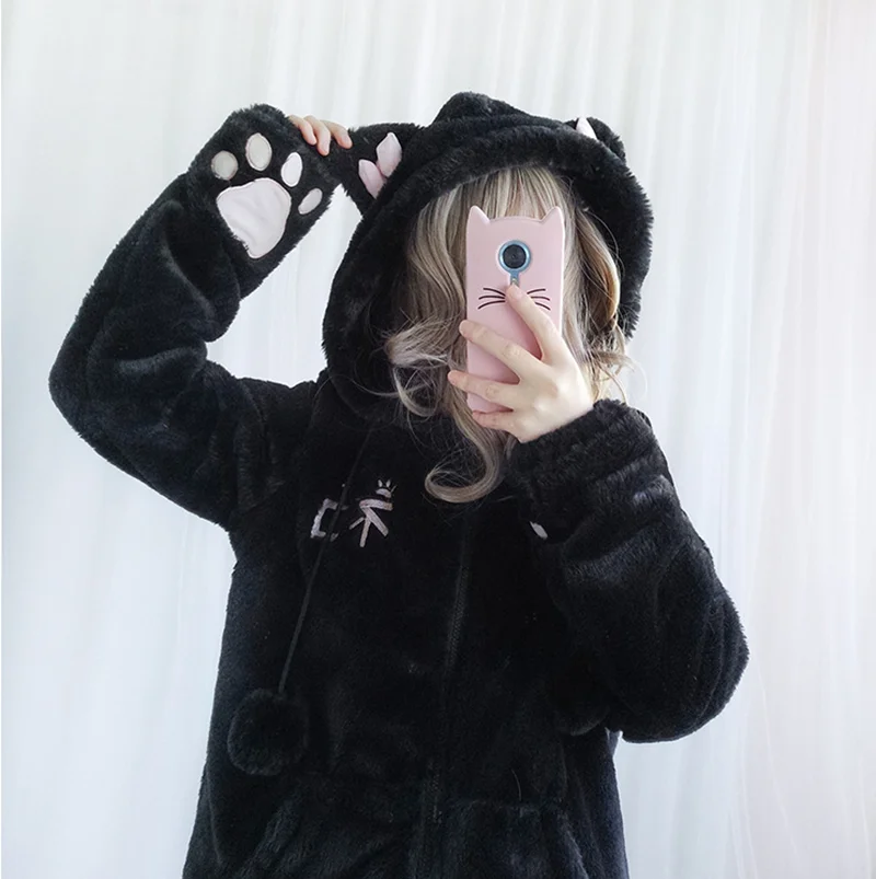 Теплое пальто с кошачьими ушками платье принцессы в викторианском стиле