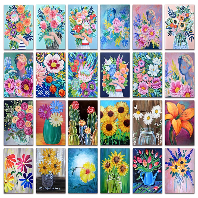 

New DIY Full Diamond embroidery Flower Vase 5D Diamond painting mosaic picture peony sunflower cross stitch Home decor E063