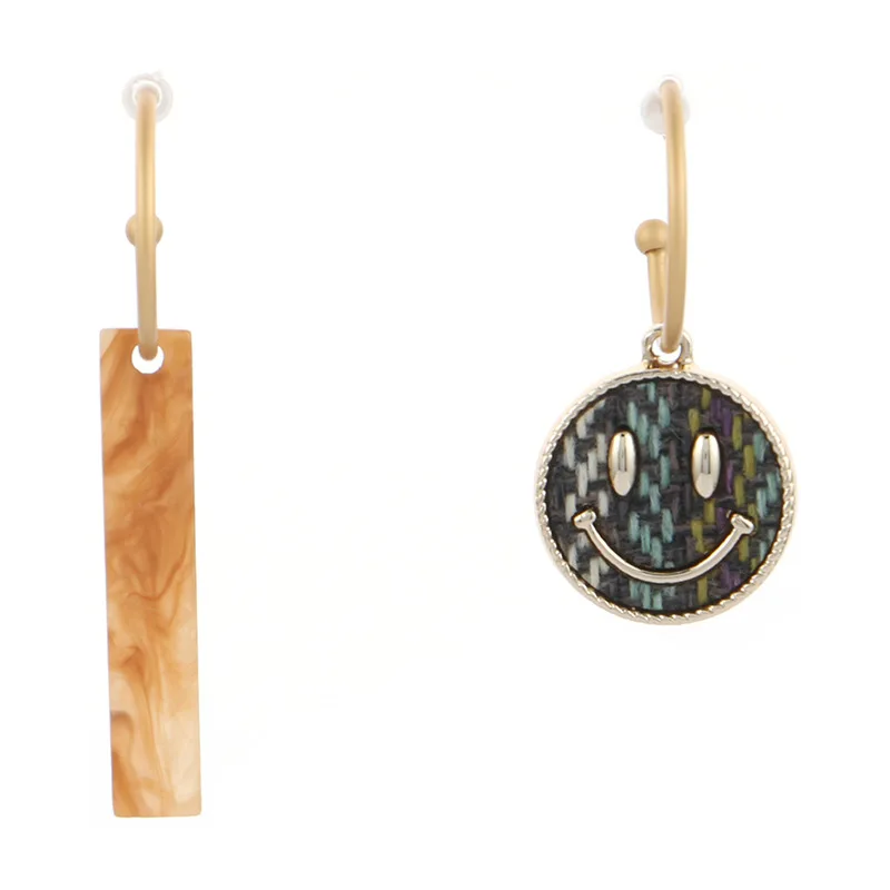 

ELEGANCE11 Kpop Jewelry Female Earings Acrylic Wood Pendant Asymmetric Long Earrings for Party Women Christmas Gift