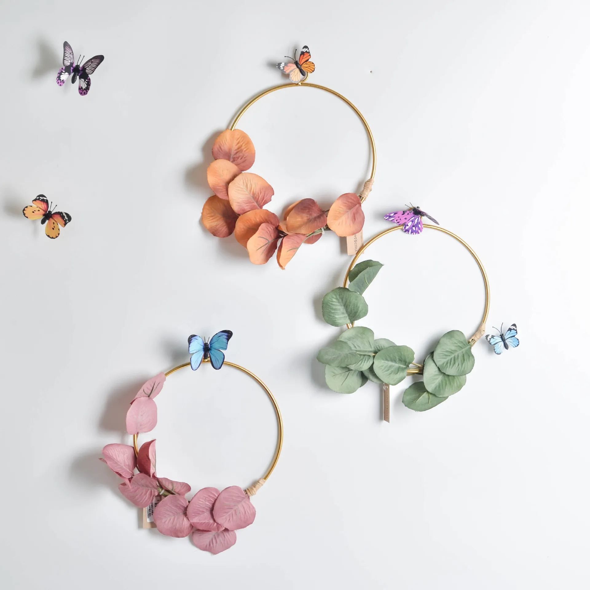 Нордическое настенное украшение венок дверь искусственные листья цветок