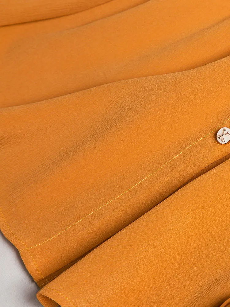 

100% Natural Silk Long Sleeve Shirt Women STAND Collar Spring Summer 2021 Fashion Clothes Woman Chiffon Office Lady Women Top