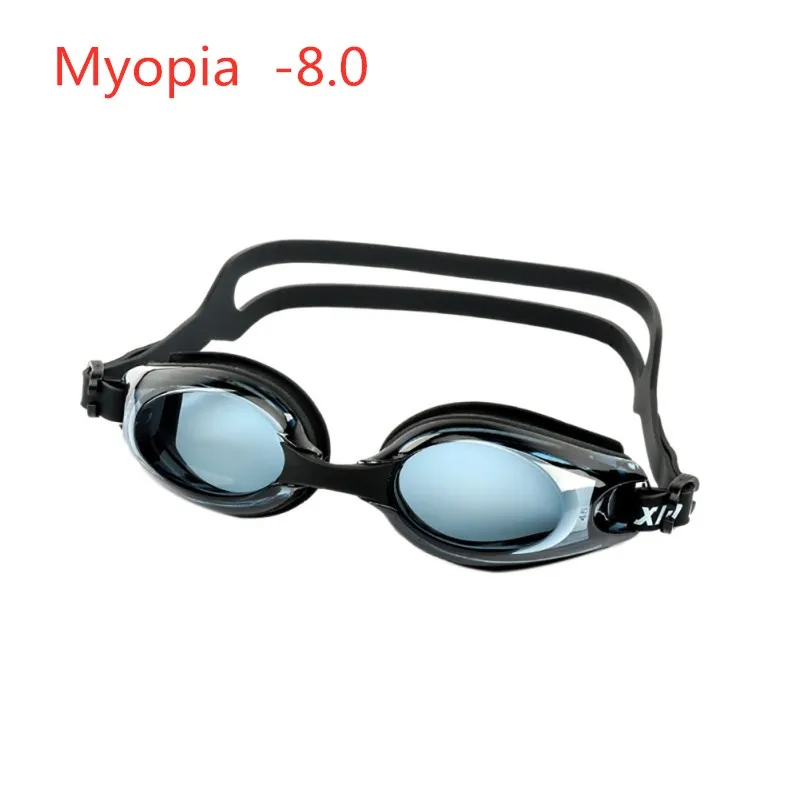 Myopia -8.0 Горячая Летняя черная Анти-туман с покрытием водная диоптрия плавательные очки маска для взрослых по рецепту оптическая близорукость плавательные очки - Цвет: Myopia -8.0
