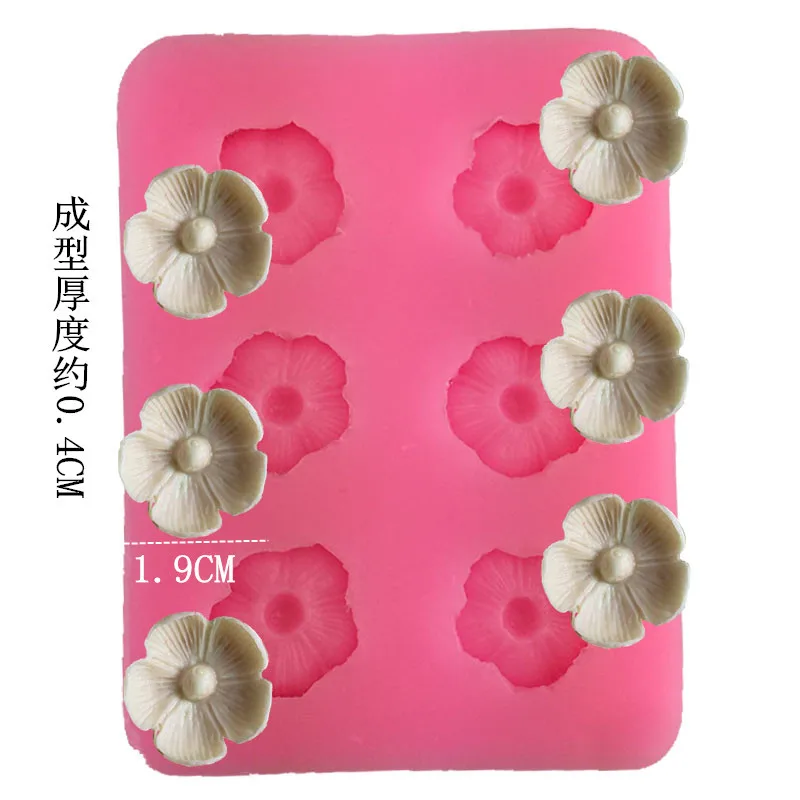 

Six-hole small flower daisy cherry blossom silicone mold chocolate mousse turn sugar baking mold diy drop glue plaster soap mold